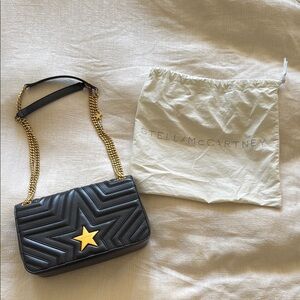 Stella McCartney Alter Nappa Star Medium Flap Shoulder Bag Black
